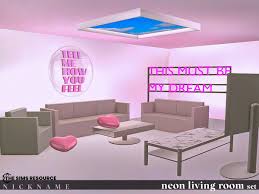 the sims resource neon living room set