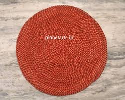 planet arts jute braided red round rug