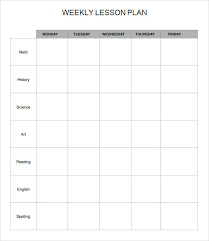 Printable Weekly Lesson Plan Template 8 Weekly Lesson Plan Samples