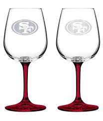 boelter brands wine glass with red stem