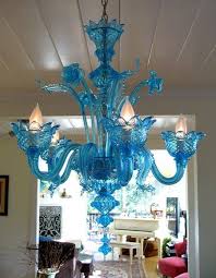 Murano Blue Glass Chandelier Glass