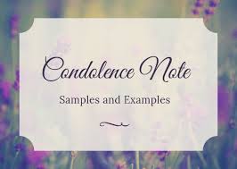 condolence note sles and exles