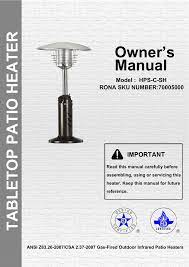 owner s manual tabletop patio heater