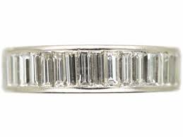18ct White Gold Wide Baguette Diamond Eternity Ring The