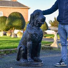 Sitting Bloodhound Garden Sculpture