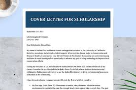 cover letter for scholarship