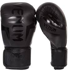 venum elite boxing gloves black