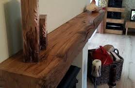 reclaimed oak fireplace beams and