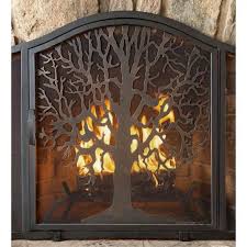 Metal Fireplace Fire Screen With Door