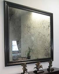 Black Frame Antique Mirror Glass