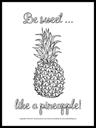 Yellow pineapple bullet journal mood tracker printable coloring page. Free Be Sweet Like A Pineapple Coloring Page The Art Kit