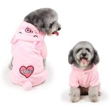 Stock Show Pet Winter Thick Soft Flannel Clothes Small Dog Cat Super Cute Piggy Four Legs Pajama With Hood Puppy Hoodie Coat Jumper Clothing Apparel