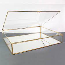 Glass Display Case With Mirror Base And