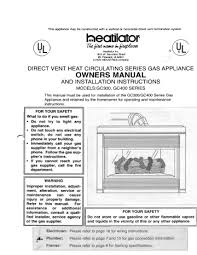 Heatilator Cgc300 400 Installation