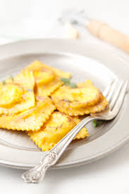 pan fried ravioli with brown er