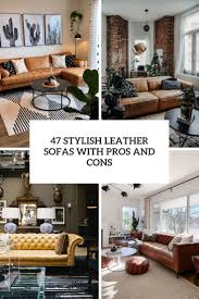 47 stylish leather sofas with pros and