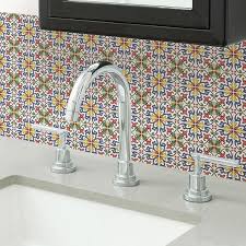 Some homeowners add supplemental adhesives to mitigate the potential of tiles falling off. Inhome Multi Color Tuscan Tile Peel Stick Backsplash Tiles Nh2365 The Home Depot