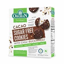 Keto diabetic friendly healthy tasty treats. Orgran Sugar Free Cacao Cookies 130g Gluten Free Biscuits Happy Tummies Pty Ltd