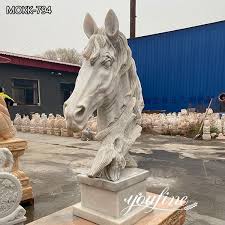 Outdoor Marble Horse Head Garden Statue