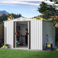 8x8 ft outdoor metal storage shed