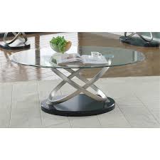 Clear Glass Top Oval Coffee Table