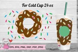 donuts starbucks cold cup for 24oz