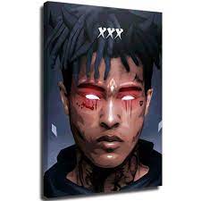 Classic American Rapper XXX-tentac-ion Poster Home decoration oil painting  XXX-tentac-ion Painting Home Wall Decoration Framed Ready To Hang 24 x 36  Inch : Amazon.co.uk: Home & Kitchen