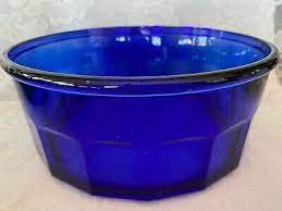 Vintage Large Cobalt Blue Glass Bowl