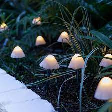 12 Mini Mushroom Solar Stake Lights By