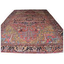 large heriz carpet with pastel colours