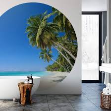 round wallpaper palm trees in paradise