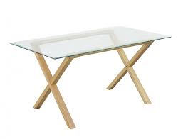 Lpd Cadiz Glass And Oak Dining Table By