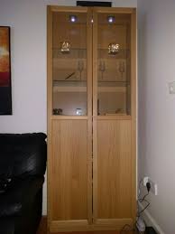 oak ikea billy bookcase with glass