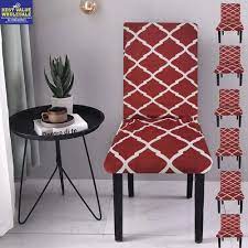 Polyester Elastic Chair Cover 6 Pcs Set