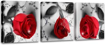 Red Wall Art Red Rose Canvas Prints