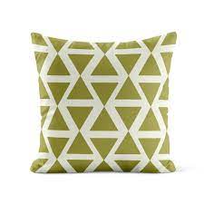 Lime White Geometric Throw Pillow Cover