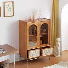 Wooden Display Cabinet With Arch Doors