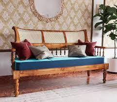 stylish wooden 3 seater sofa set at