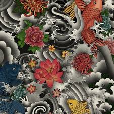 anese tattoo fabric wallpaper and