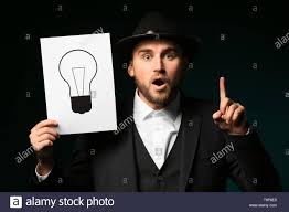 Detective Holding Paper Sheet With Light Bulb As Symbol Of