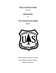 Field Instructions Inventory The Hawaiian Islands 2011