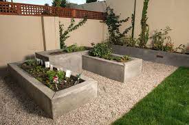 concrete raised garden bed poured