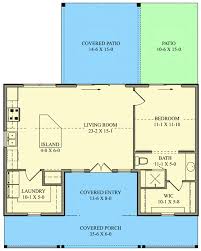 One Bed Craftsman Guest House Plan With