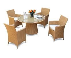 Eclipse Glass Top Rattan Table And 4