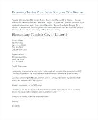 Resume Cover Letter Teacher Elementary Teacher Cover Letter Example