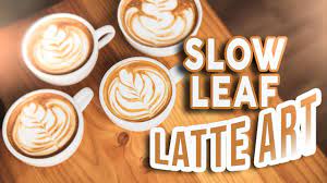 latte art tutorial leaf slow