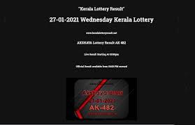Kerala lottery result today will be available today at 4 pm. Kerala Akshaya Lottery Ak 482 Today Results 27 01 2021 Kerala Lottery Today Result Live First Prize Is Worth 70 Lakh Kerala Akshaya Lottery Ak 482 Today Results Live Lottery Results Released Check Here