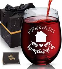 Check spelling or type a new query. Buy Housewarming Gifts Homeowner Stemless Wine Glass Unique House Gifts For New Home Owner Funny First Time Home Owner Gift Ideas House Warming Presents For Women Couple 18 Oz Hellip Online In