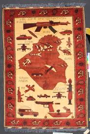 a museum or gallery exhibition of war rugs