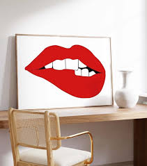 Red Lips Poster Girl Power Wall Art